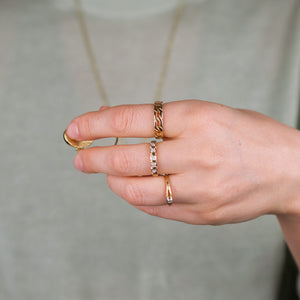 vintage gold chain ring, folklor