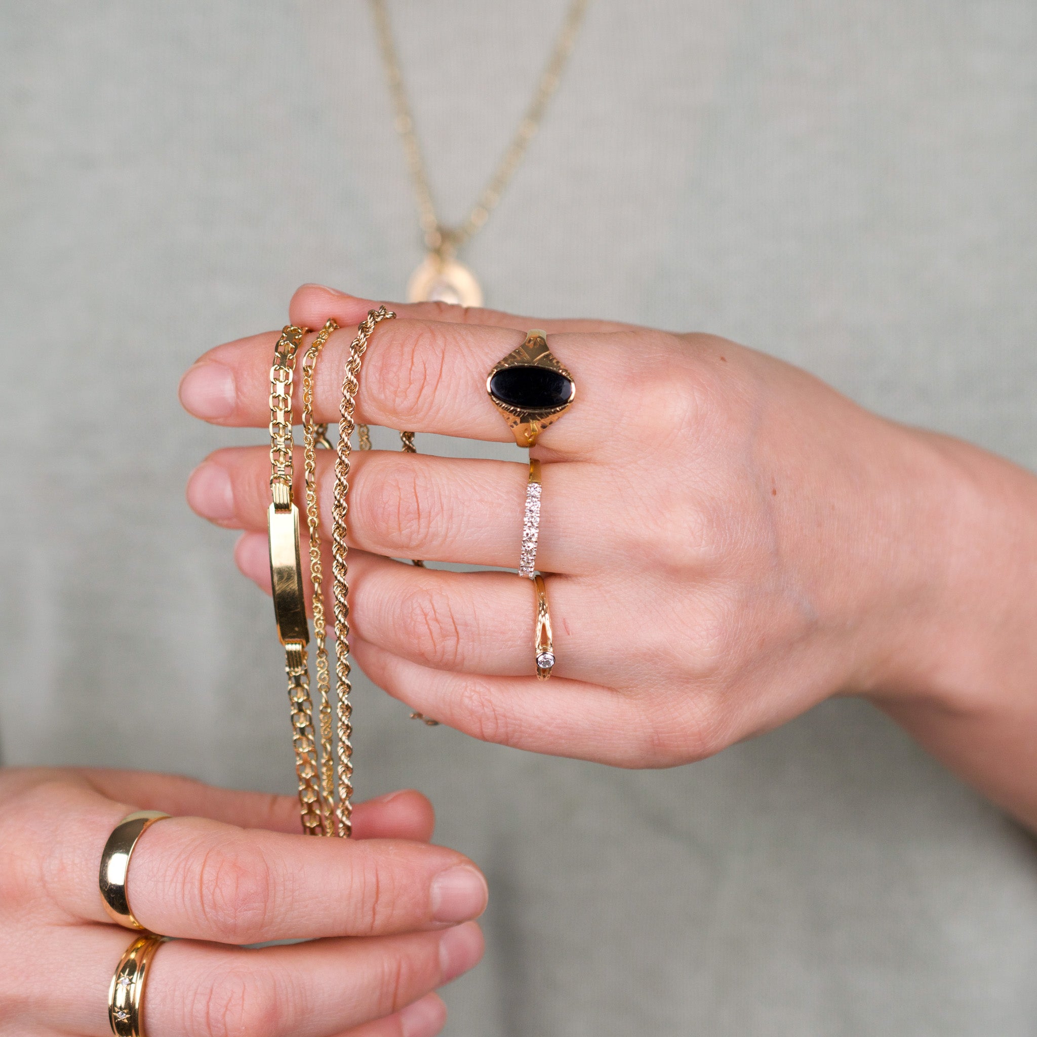 vintage gold rope chain anklet, folklor