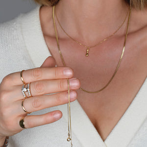 vintage gold curb chain necklace, folklor