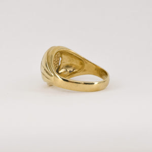 vintage two toned signet ring, folklor, folklor vintage jewelry canada