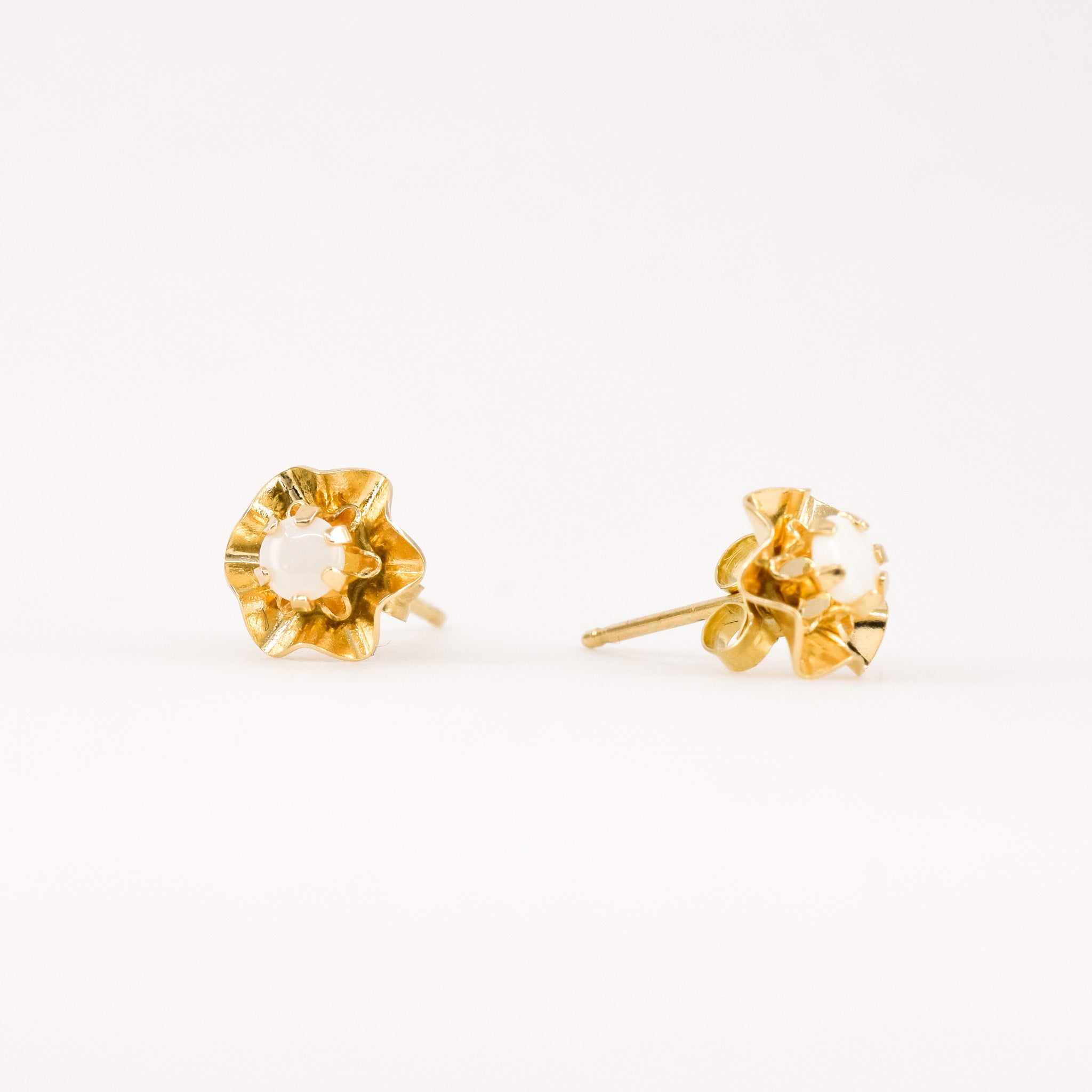 vintage gold opal stud earrings, folklor