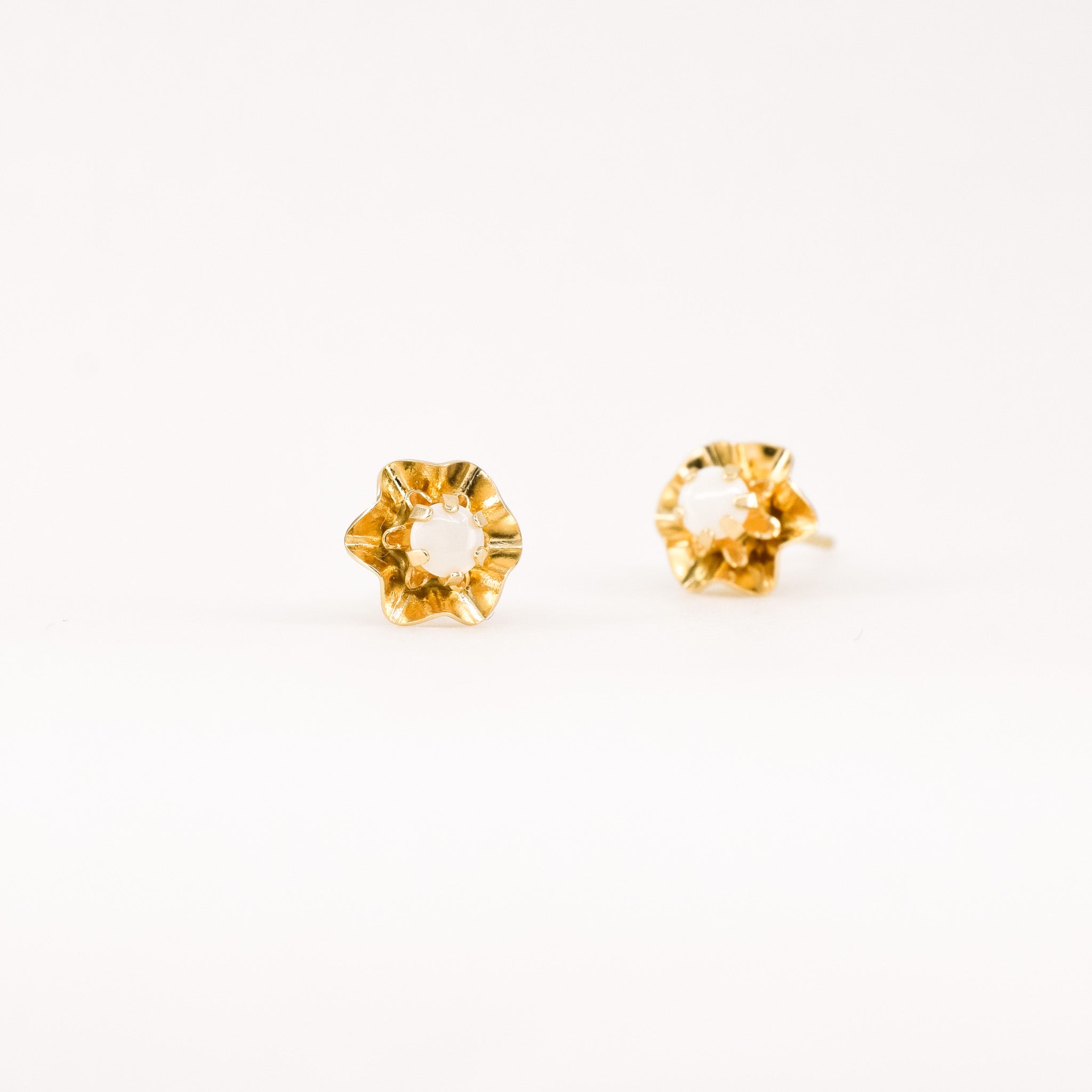 vintage gold opal stud earrings, folklor