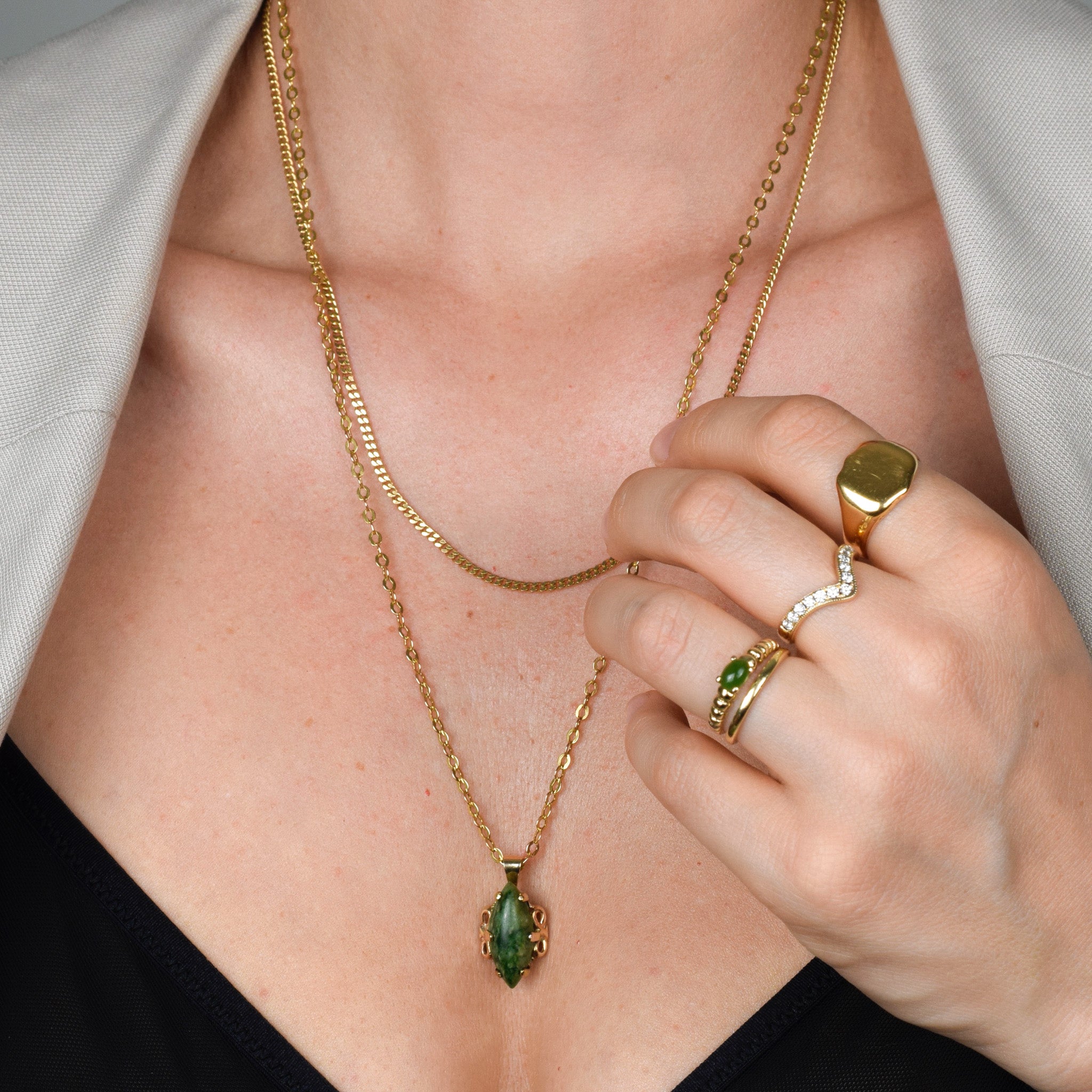 vintage gold rolo chain necklace, folklor, folklor vintage gold jewelry canada 