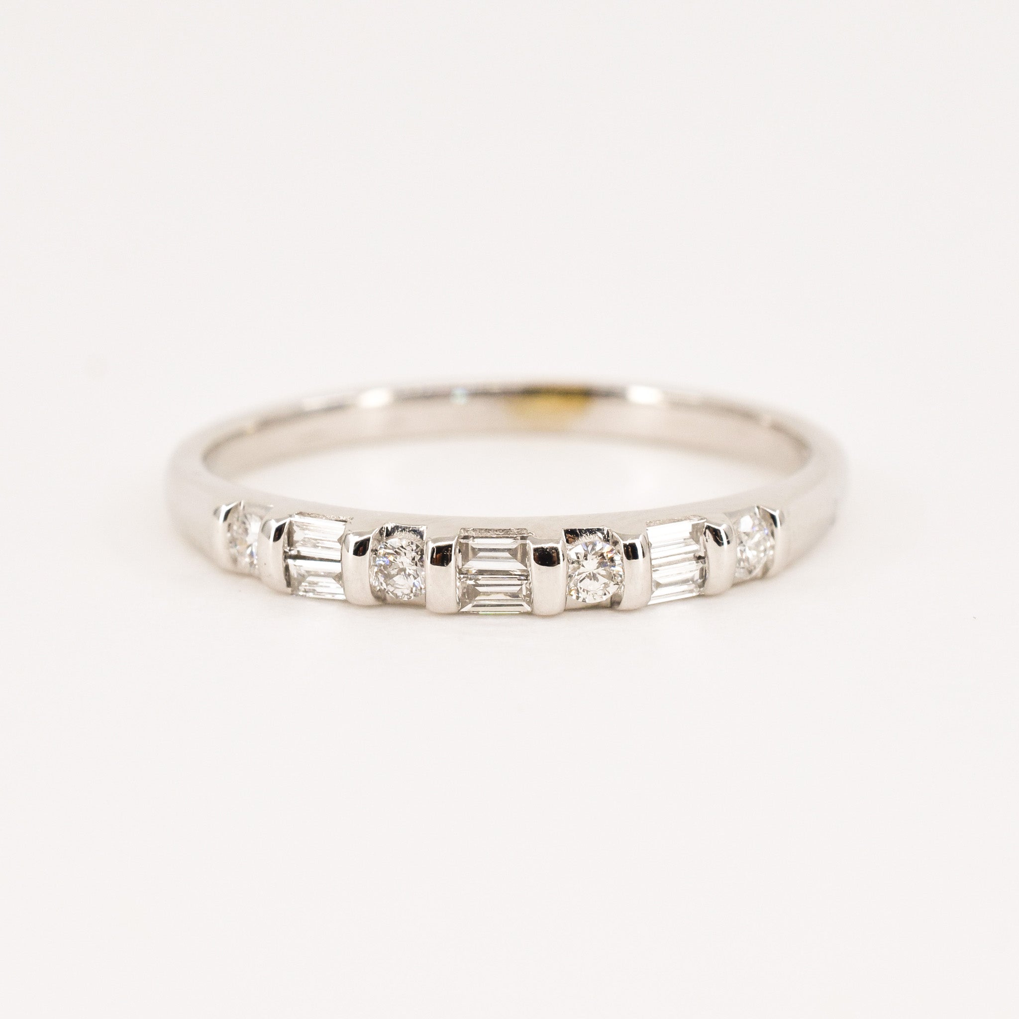 vintage white gold diamond wedding band, folklor vintage jewelry canada