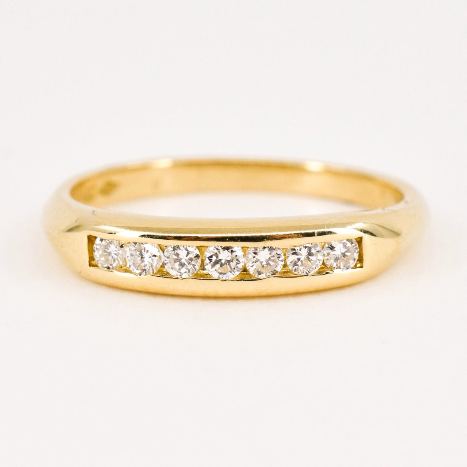 vintage gold and diamond channel set ring, folklor vintage jewelry canada