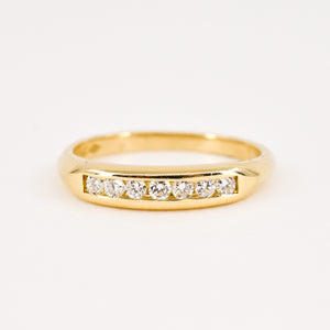 vintage gold and diamond channel set ring, folklor vintage jewelry canada