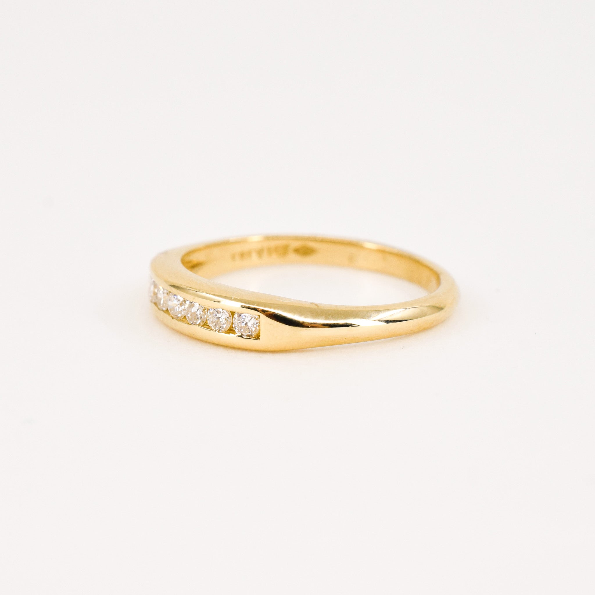 vintage gold and diamond channel set ring, folklor vintage jewelry canada