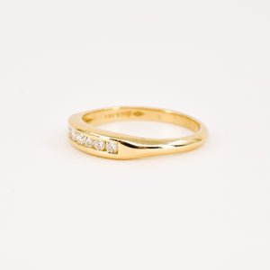 vintage gold and diamond channel set ring, folklor vintage jewelry canada