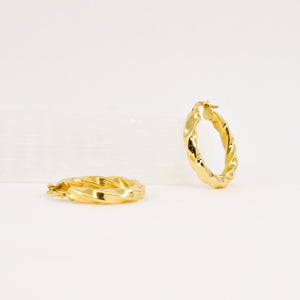 vintage 18k gold twist hoop earrings, folklor vintage jewelry canada 