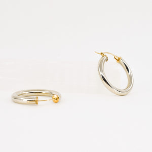 vintage gold two toned hoops earrings, folklor vintage jewelry canada