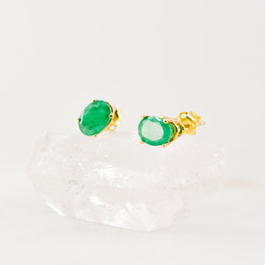 vintage emerald stud earrings, folklor vintage jewelry store canada