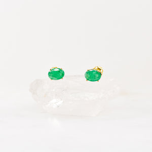 vintage emerald stud earrings, folklor vintage jewelry store canada