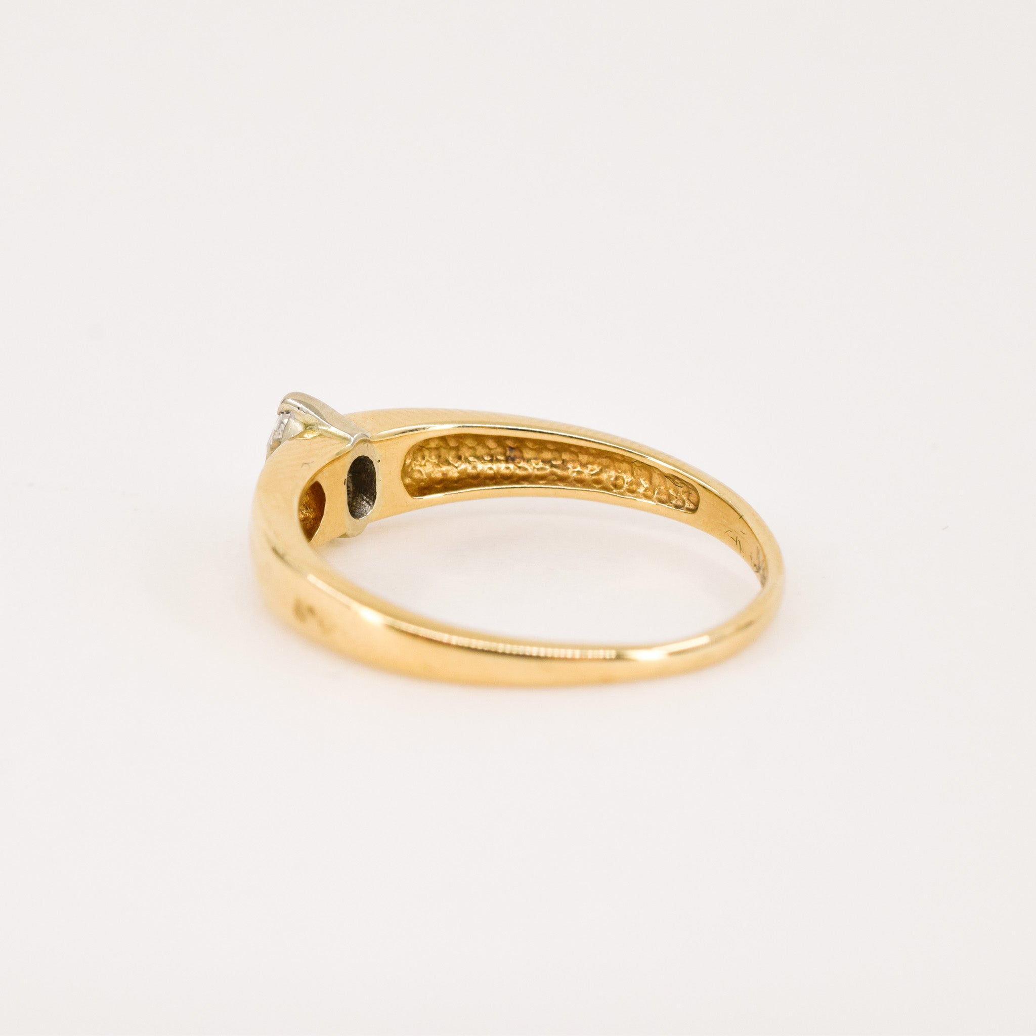 vintage gold and diamond dainty marquise stacking ring, folklor
