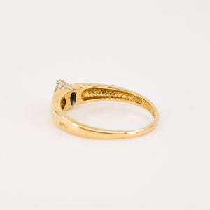 vintage gold and diamond dainty marquise stacking ring, folklor