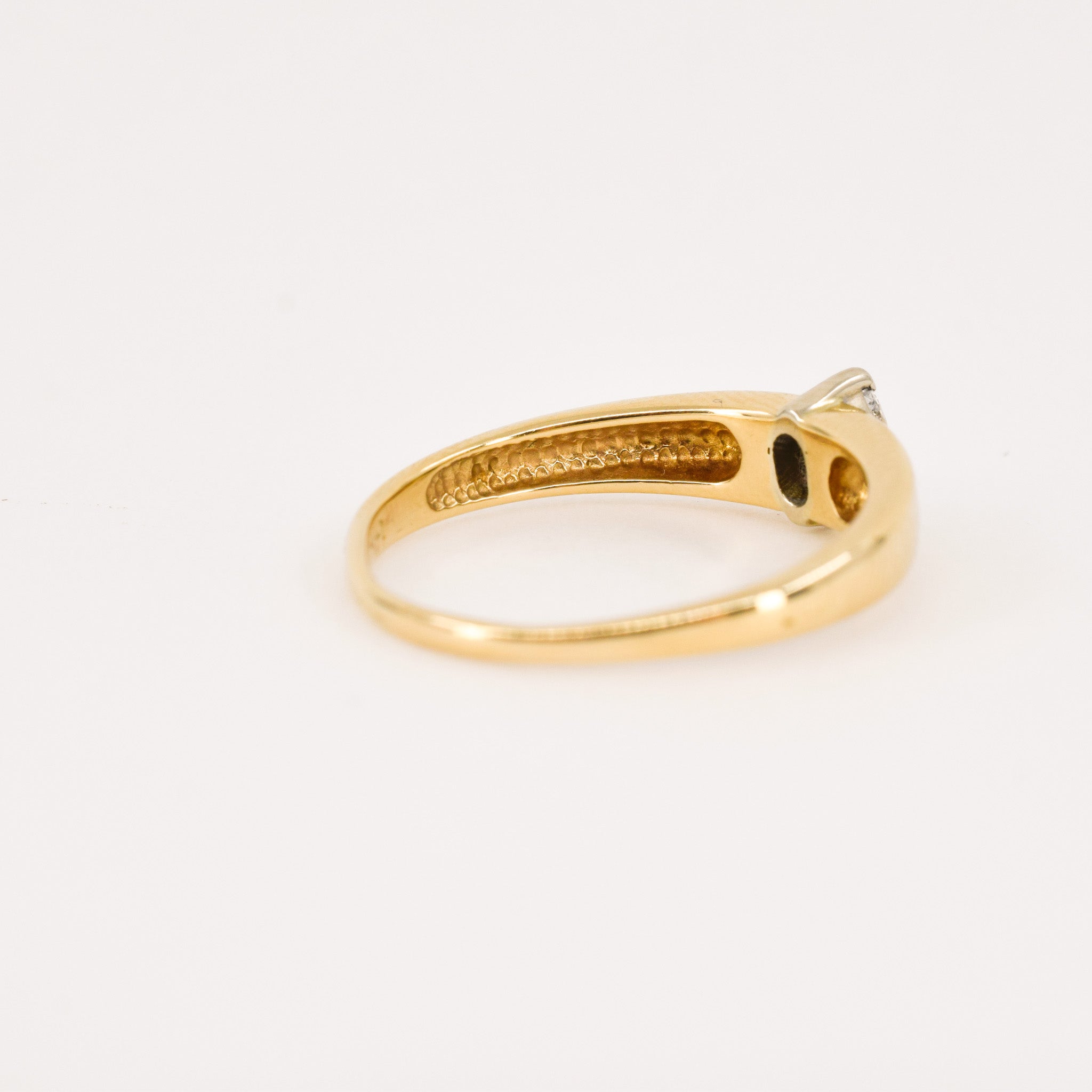 vintage gold and diamond dainty marquise stacking ring, folklor