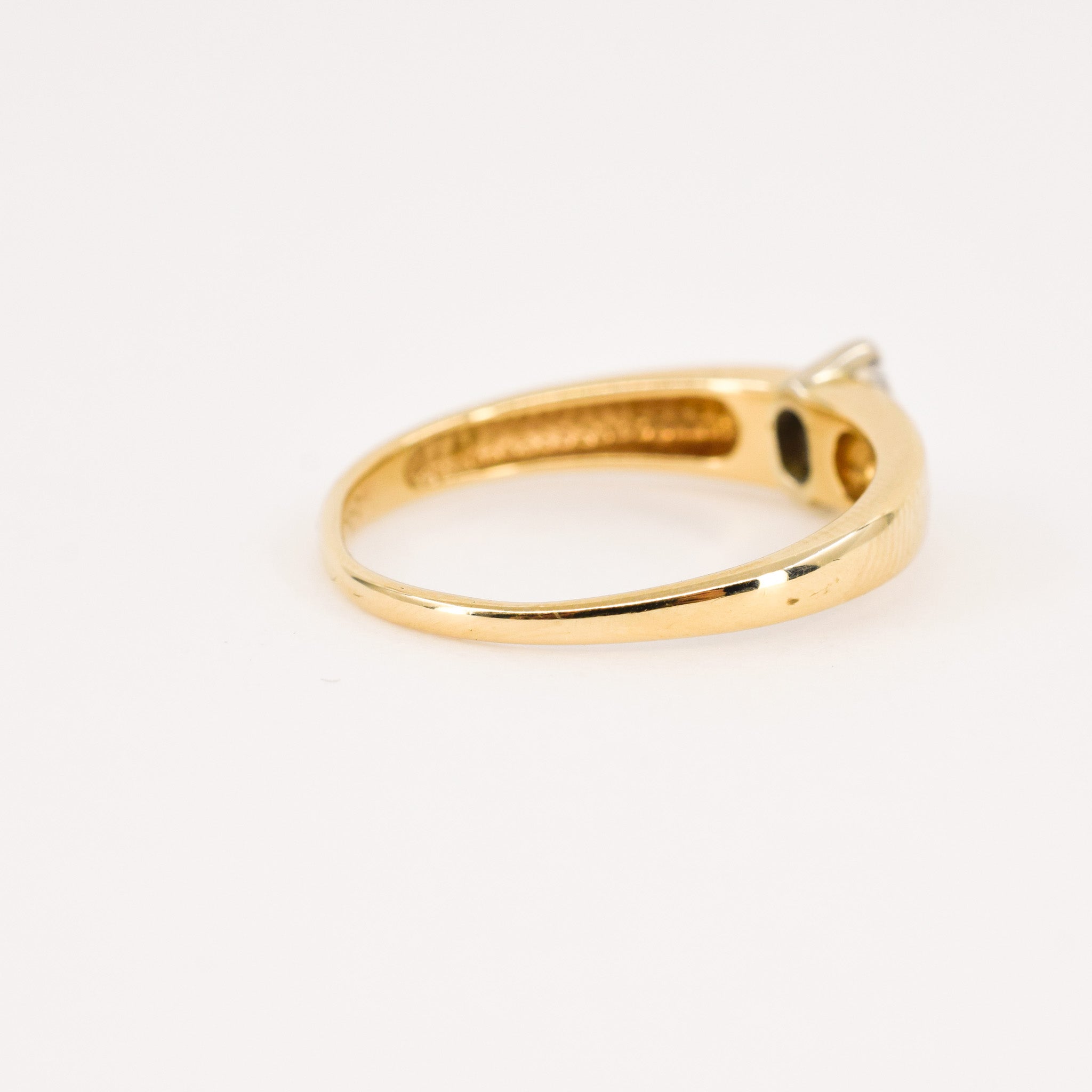 vintage gold and diamond dainty marquise stacking ring, folklor