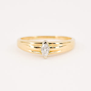 vintage gold and diamond dainty marquise stacking ring, folklor