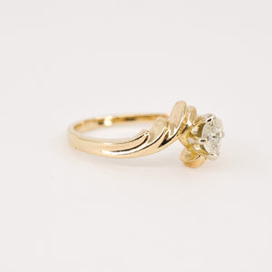 vintage gold and diamond marquise engagement ring, folklor vintage jewelry store canada