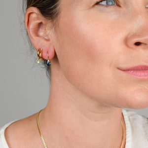 vintage blue topaz drop earrings, folklor 