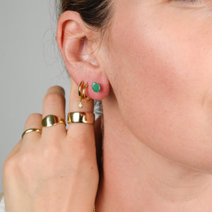 vintage emerald stud earrings, folklor vintage jewelry store canada