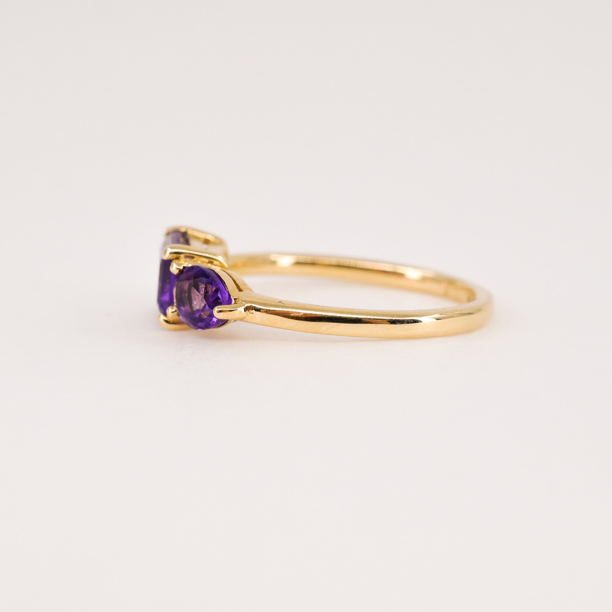 vintage gold amethyst moi et toi ring, amethyst ring, folklor vintage jewelry canada