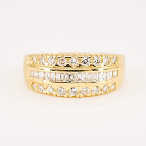 vintage triple stack diamond ring, folklor vintage jewelry canada 