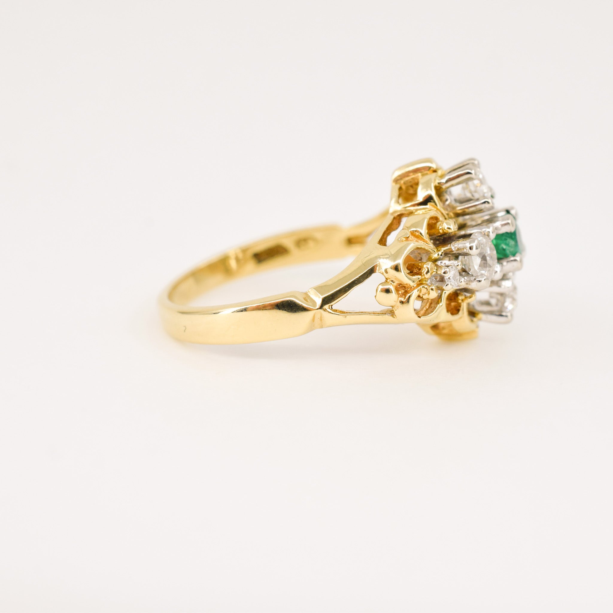 vintage birks emerald and diamond engagement ring, folklor vintage jewelry canada