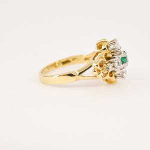 vintage birks emerald and diamond engagement ring, folklor vintage jewelry canada