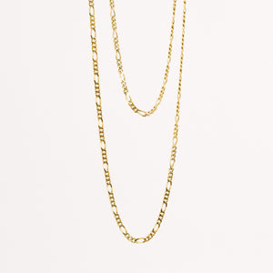 vintage gold figaro chain necklace, folklor