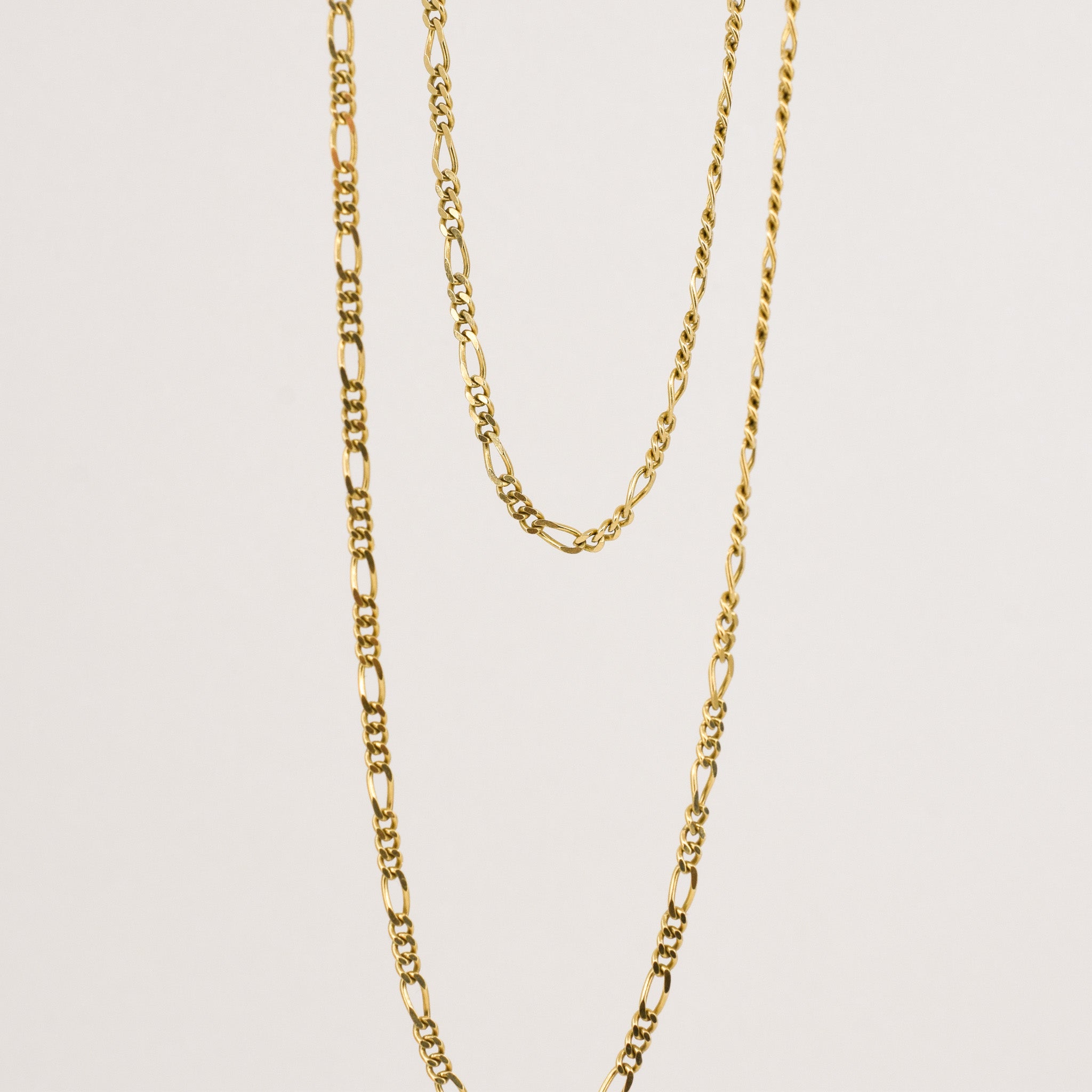 vintage gold figaro chain necklace, folklor