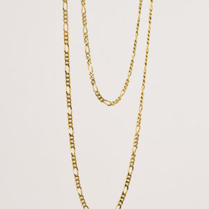 vintage gold figaro chain necklace, folklor