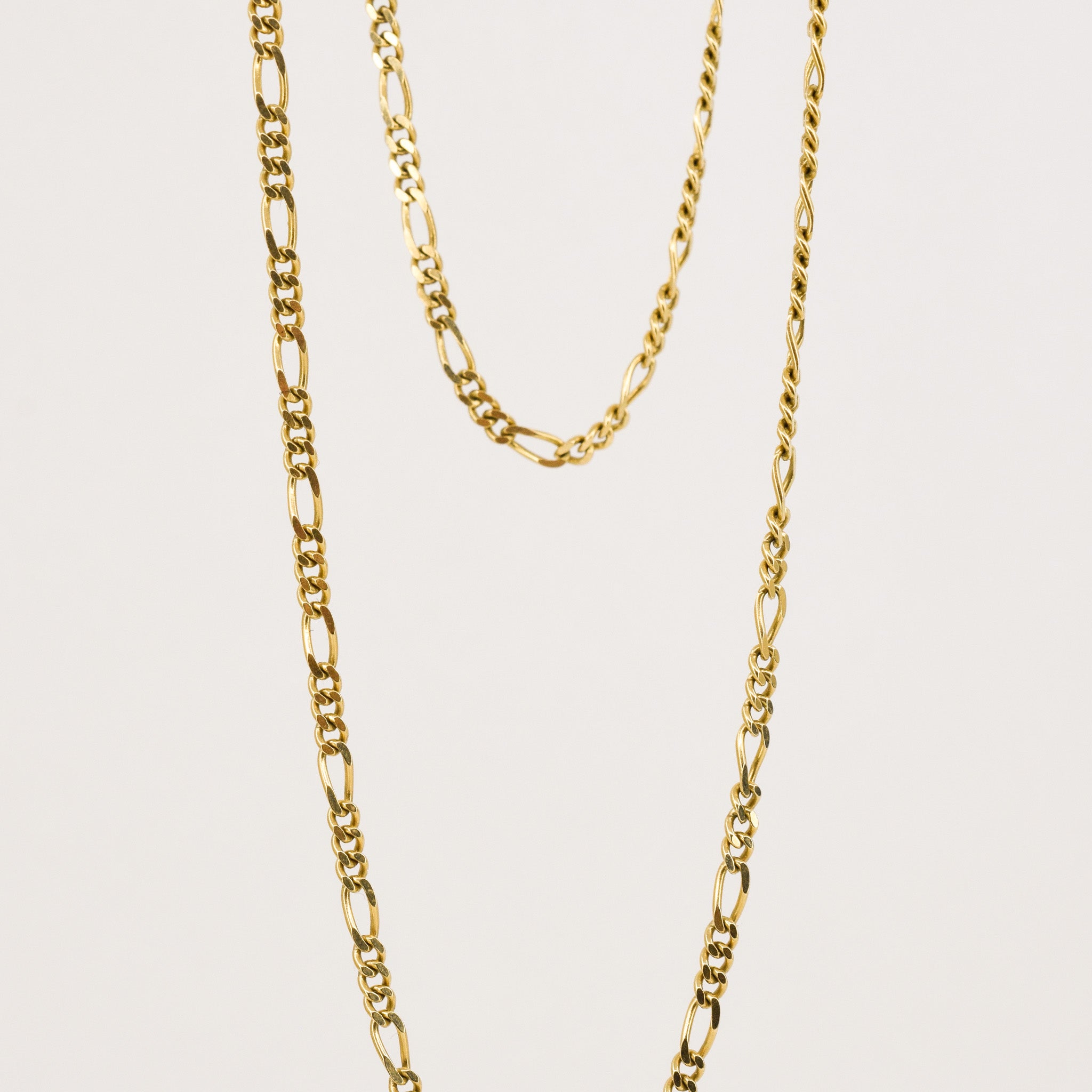 vintage gold figaro chain necklace, folklor
