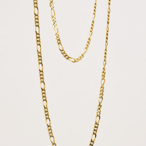 vintage gold figaro chain necklace, folklor