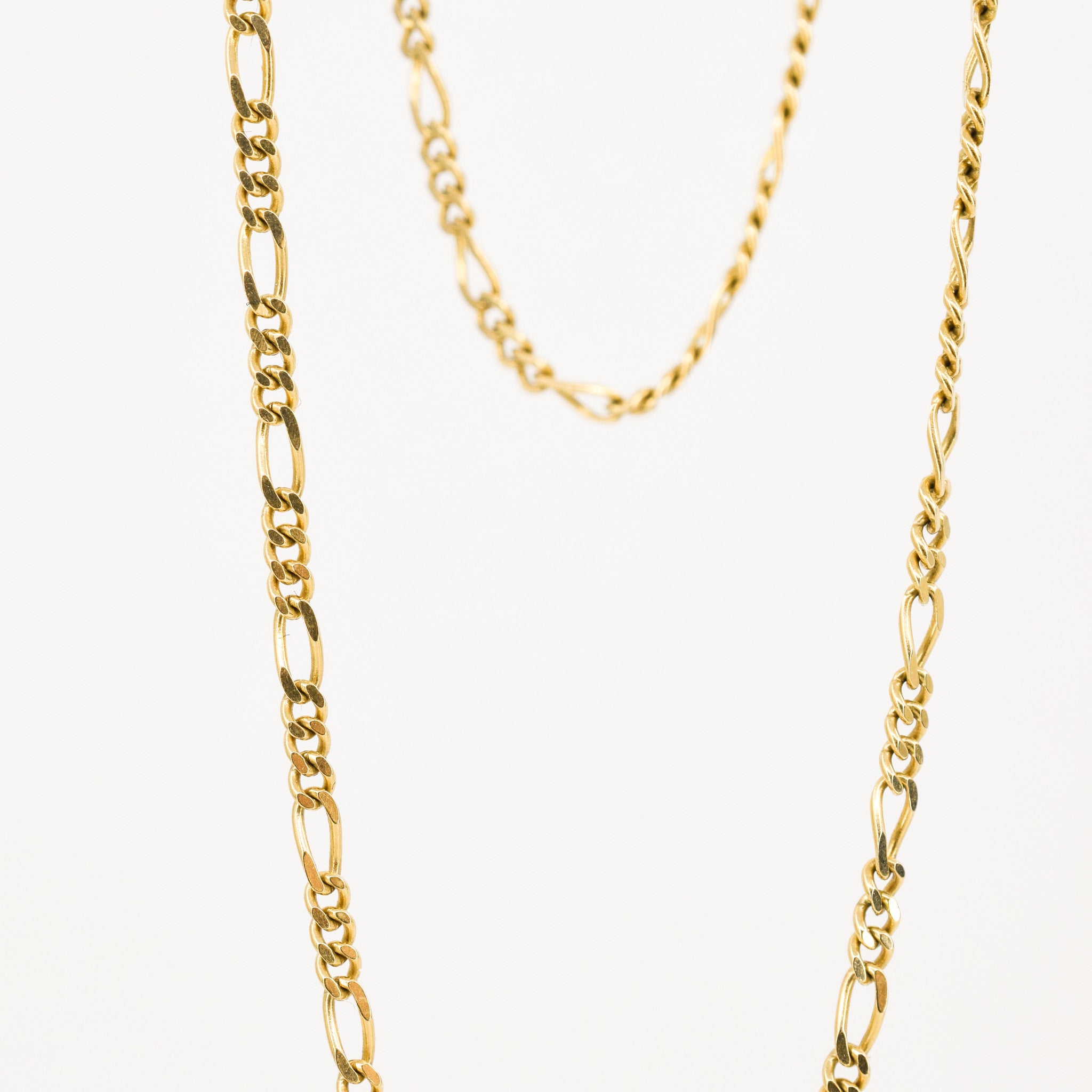 vintage gold figaro chain necklace, folklor