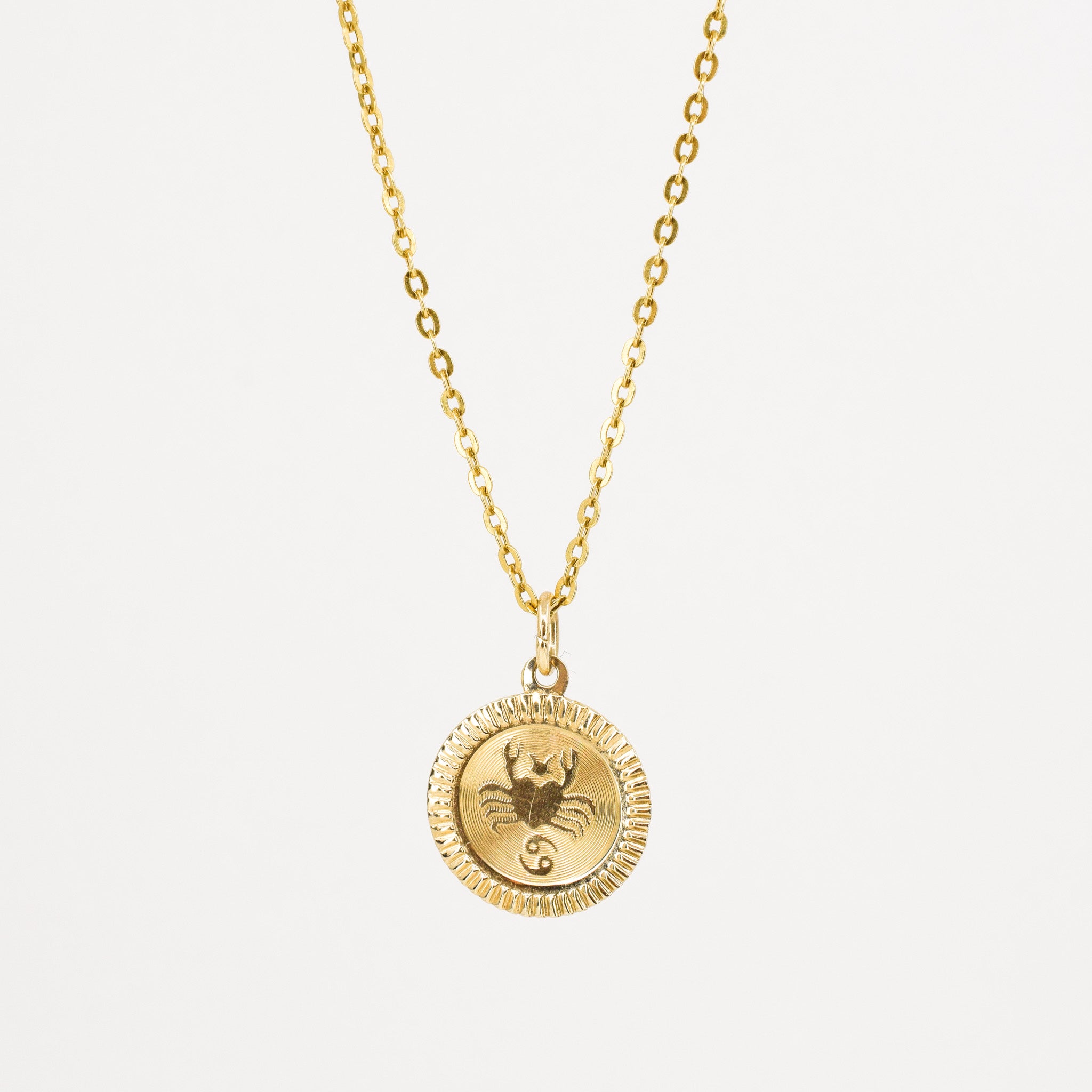 vintage cancer zodiac pendant, folklor vintage jewelry canada 
