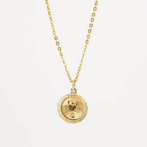 vintage cancer zodiac pendant, folklor vintage jewelry canada 