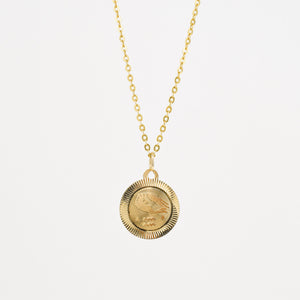 vintage gold aquarius pendant folklor, vintage jewelry canada folklor  