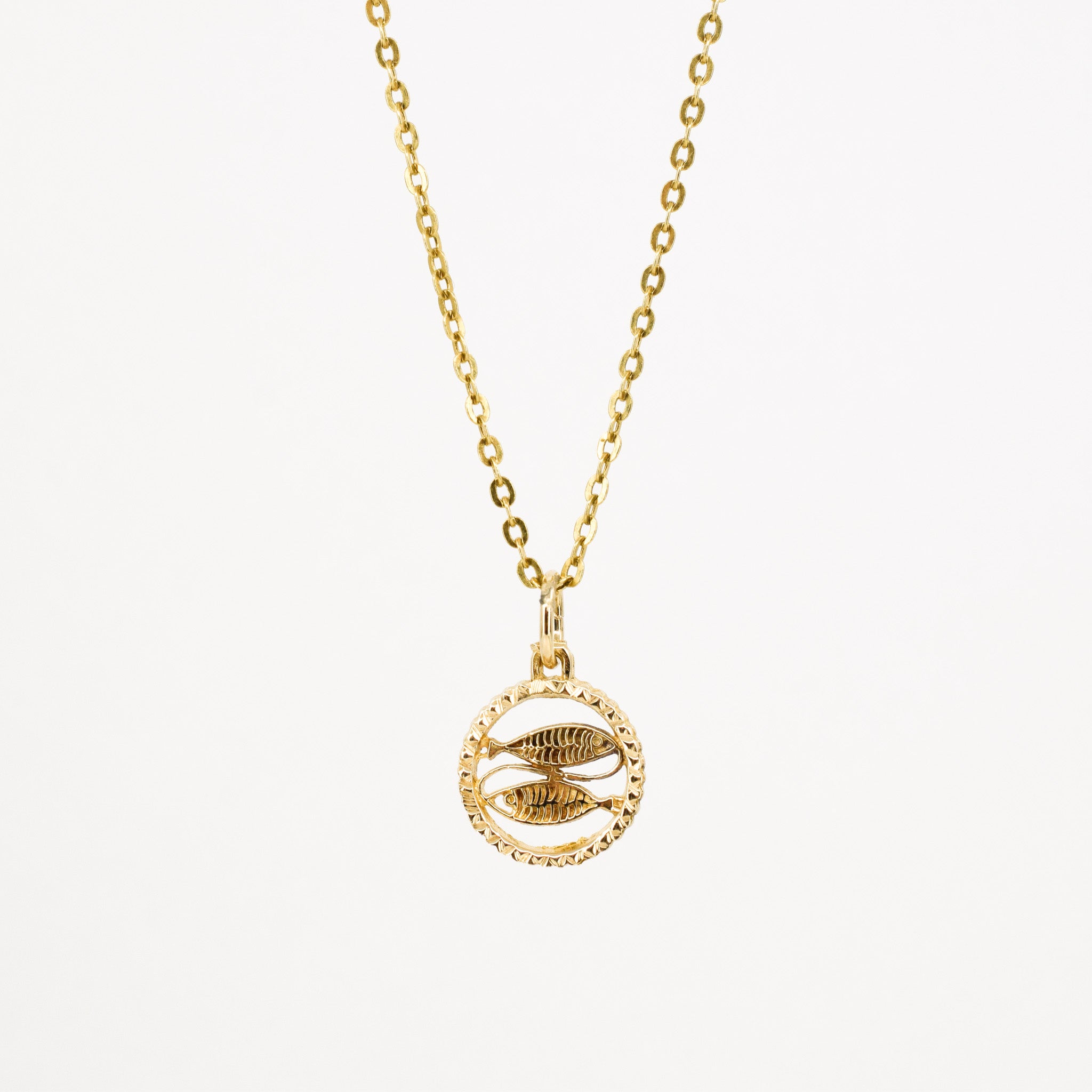 vintage pisces pendant, folklor vintage jewelry canada 