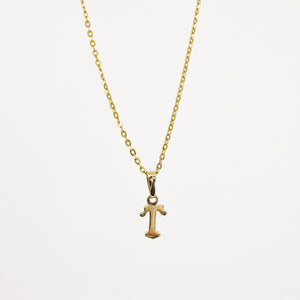vintage gold 't' pendant, folklor vintage jewelry canada
