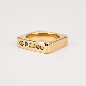 vintage gold british ring, folklor vintage jewelry canada