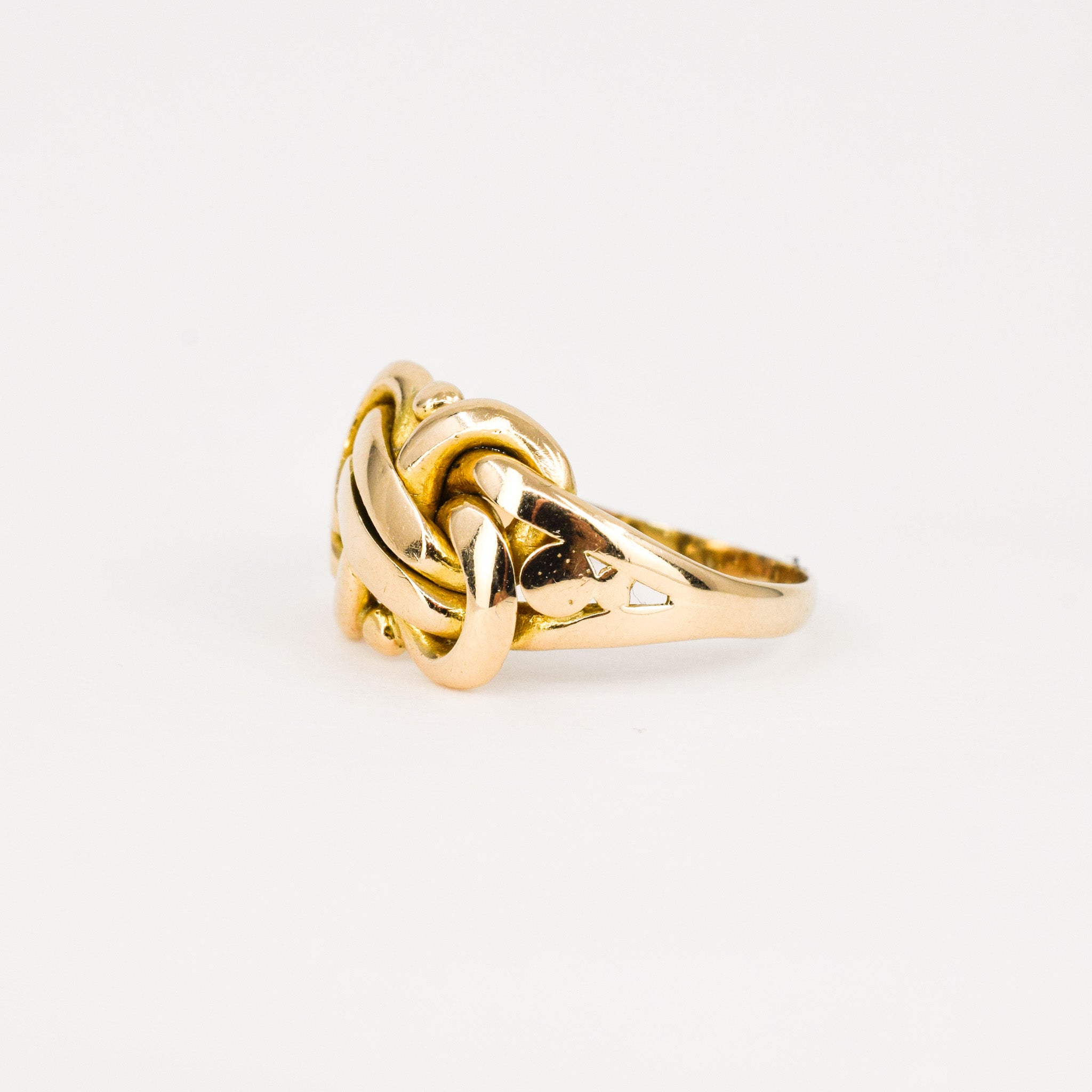vintage gold love knot ring, folklor vintage jewelry canada