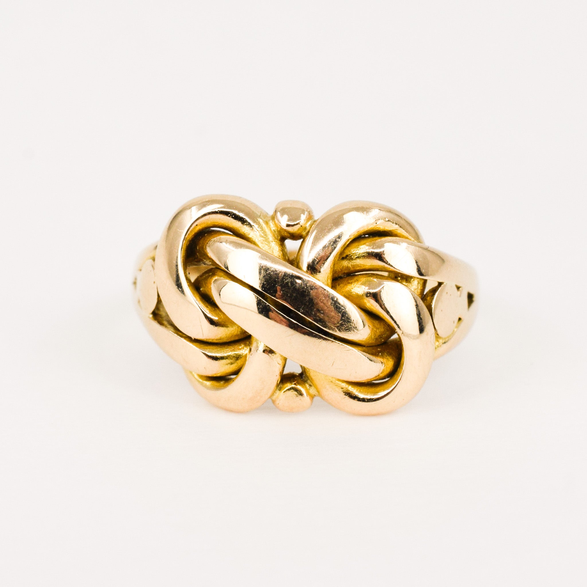 vintage gold love knot ring, folklor vintage jewelry canada