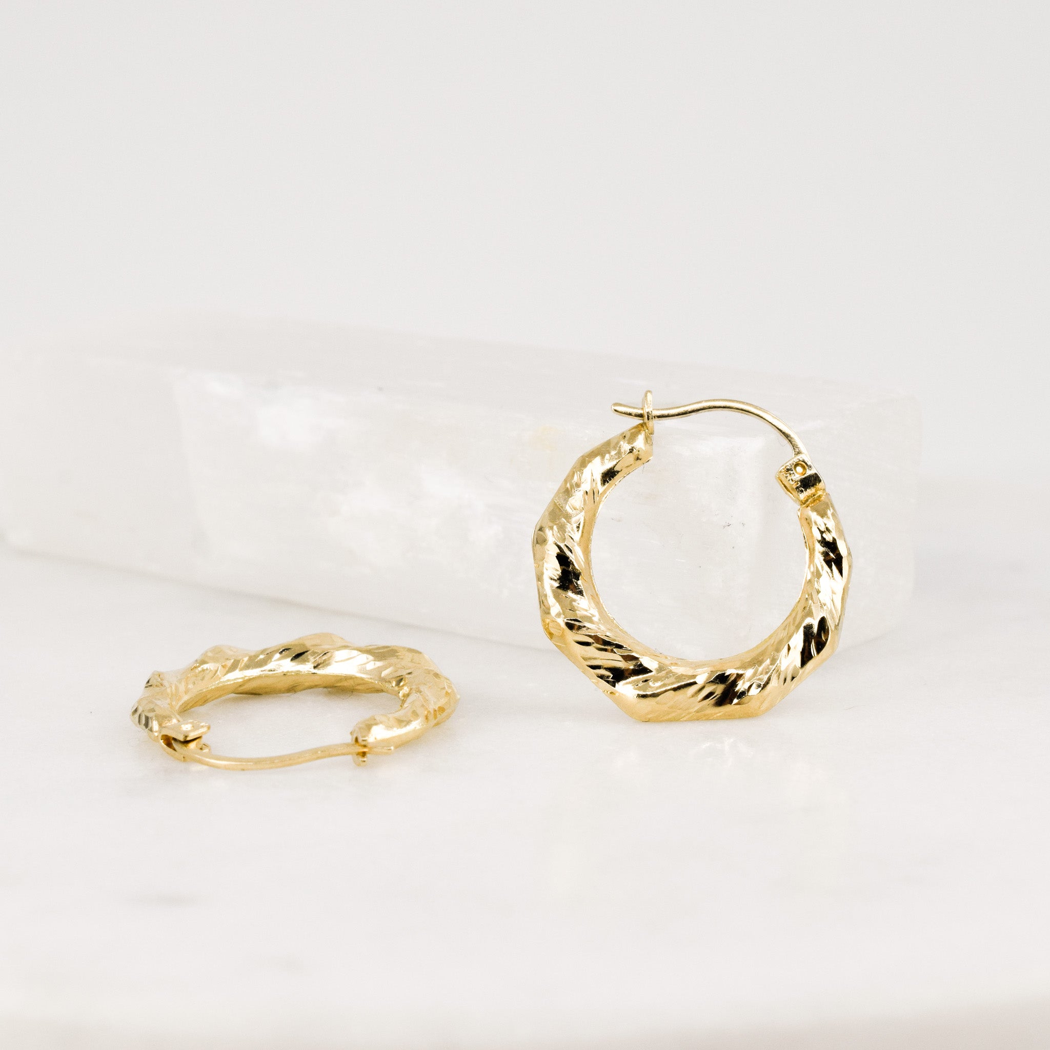 vintage gold bamboo hoop earrings, folklor 