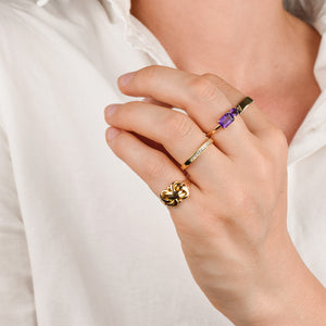 vintage gold love knot ring, folklor vintage jewelry canada