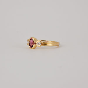 vintage gold pink tourmaline engagement ring, folklor
