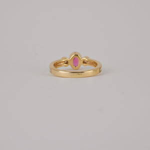 vintage gold pink tourmaline engagement ring, folklor