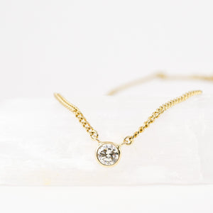 vintage gold solitaire diamond necklace, folklor vintage jewelry canada