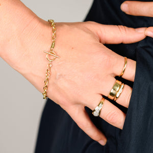vintage gold toggle bracelet, folklor vintage jewelry canada