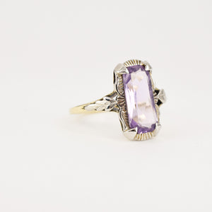 vintage two toned amethyst ring, folklor vintage jewelry canada 