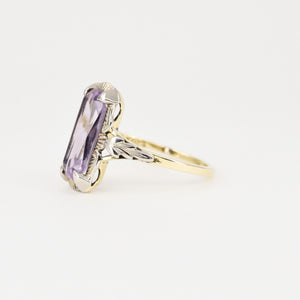 vintage two toned amethyst ring, folklor vintage jewelry canada 